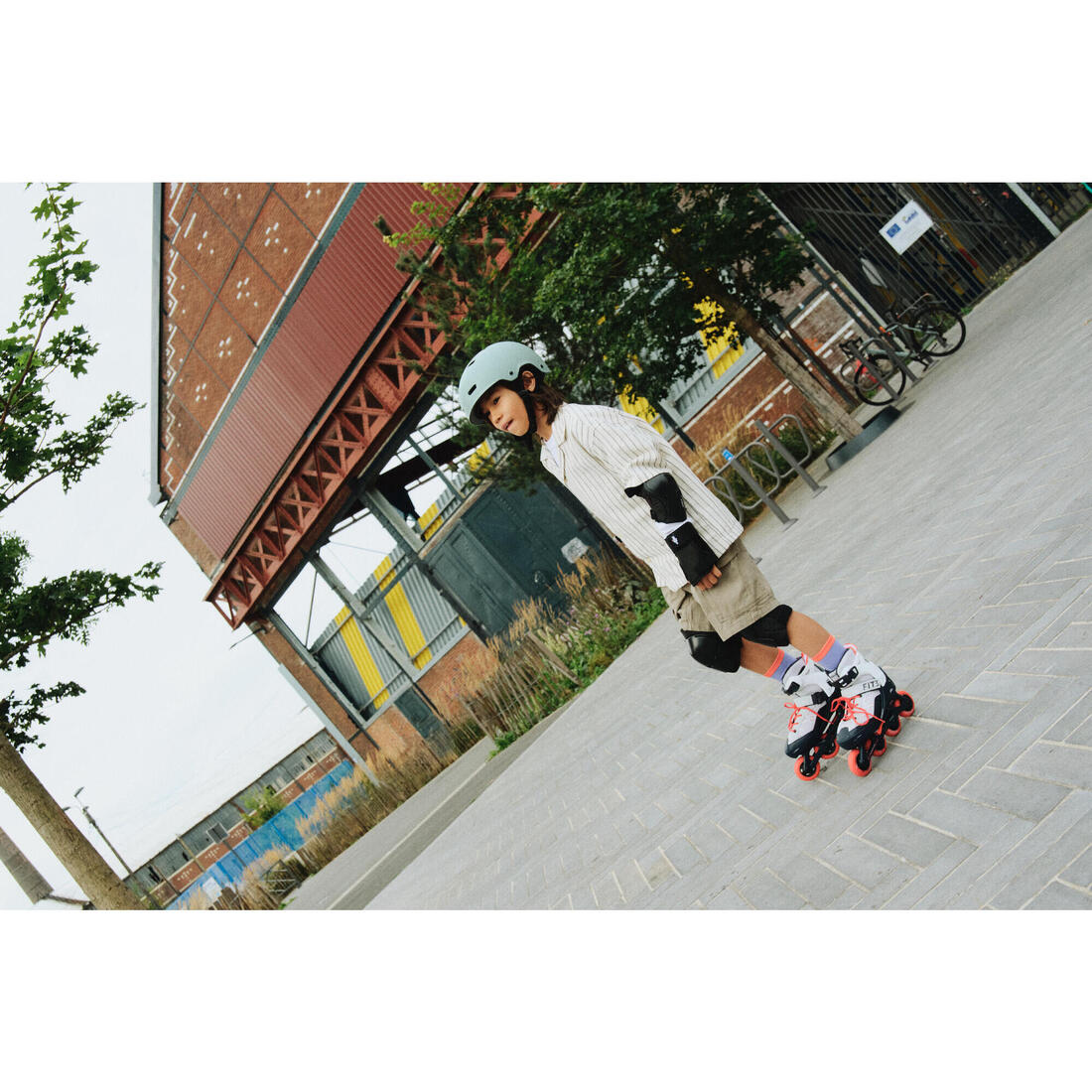 Set 3x2 protections roller trottinette skate enfant PLAY
