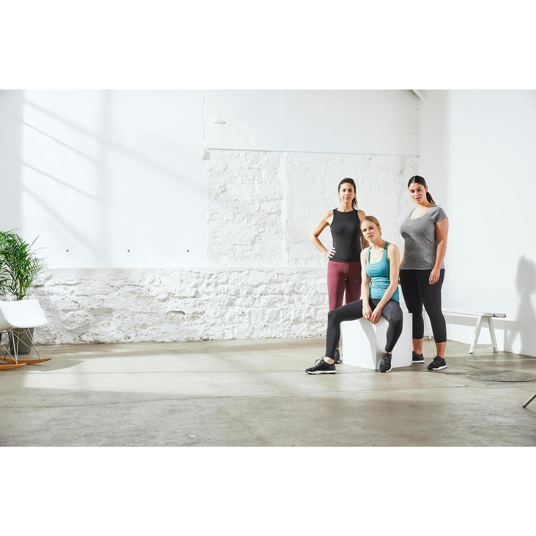 Pantalon corsaire Slim Fitness Femme - 500 Noir