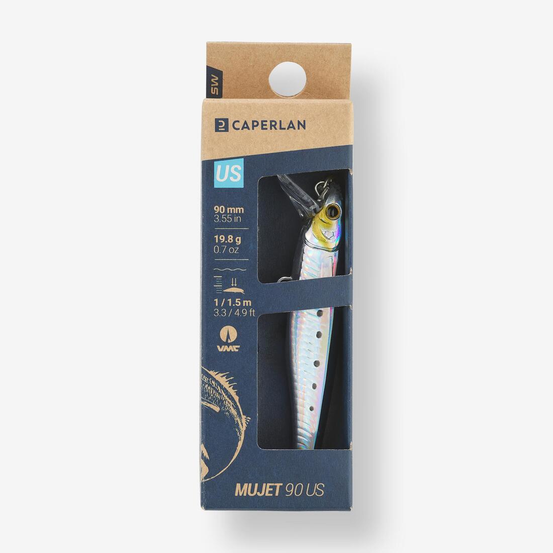 Jerkbait MUJET 90 US MULET au leurre en mer