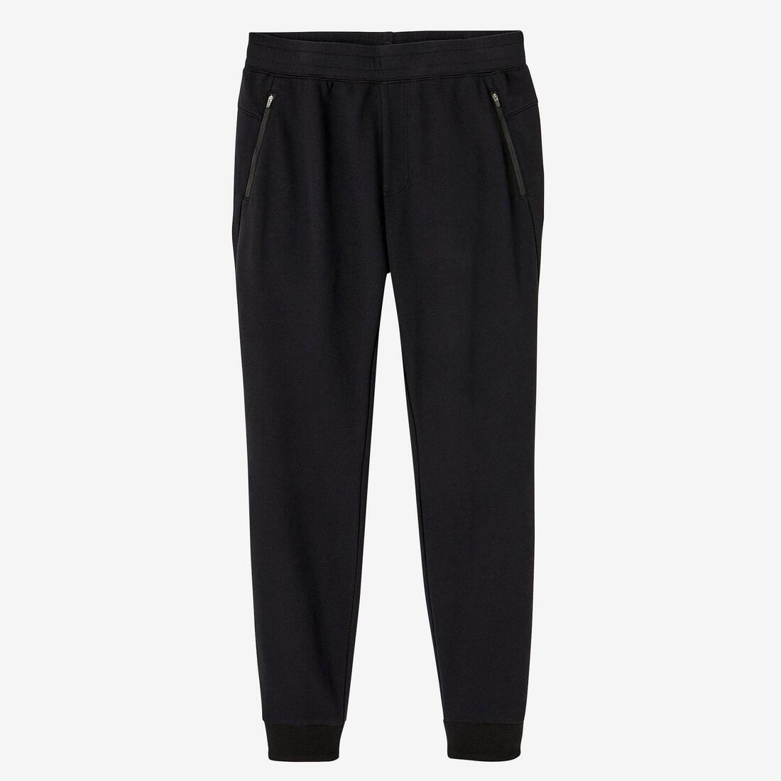 Pantalon jogging Fitness Slim Poches Zippées Gris Foncé