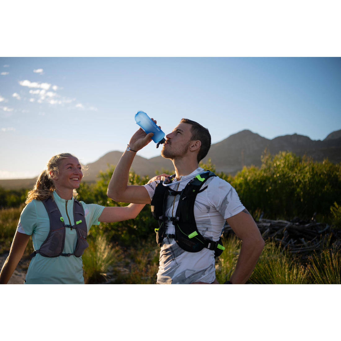 Gourde flasque souple trail running 500 ml bleu