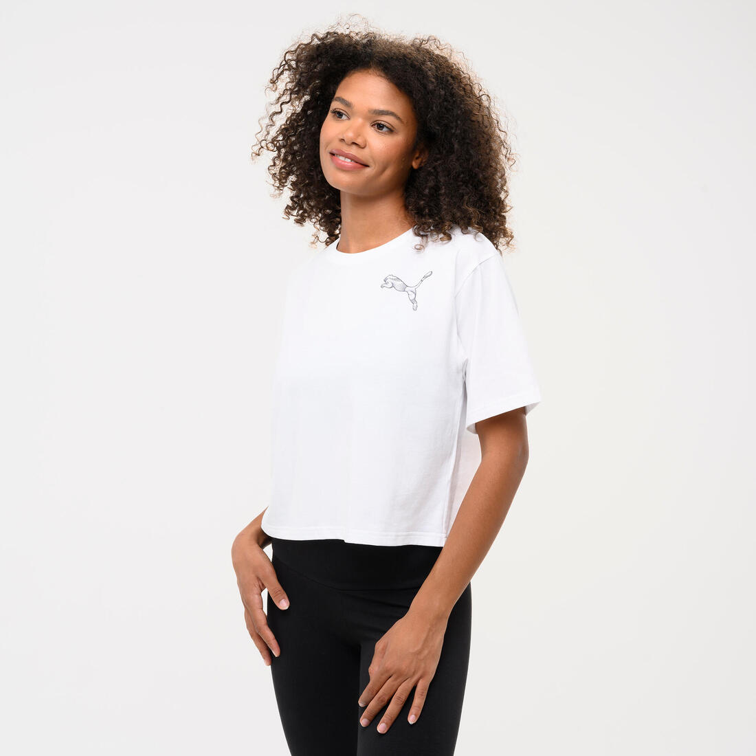 T-shirt en coton court à manches courtes femme