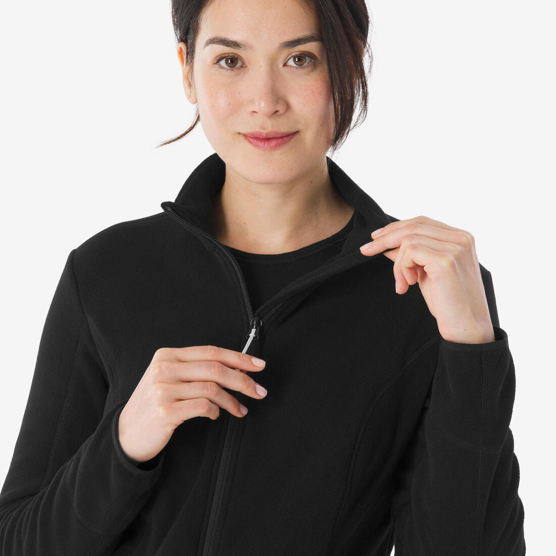 Polaire de randonnée montagne femme, MH100 full zip