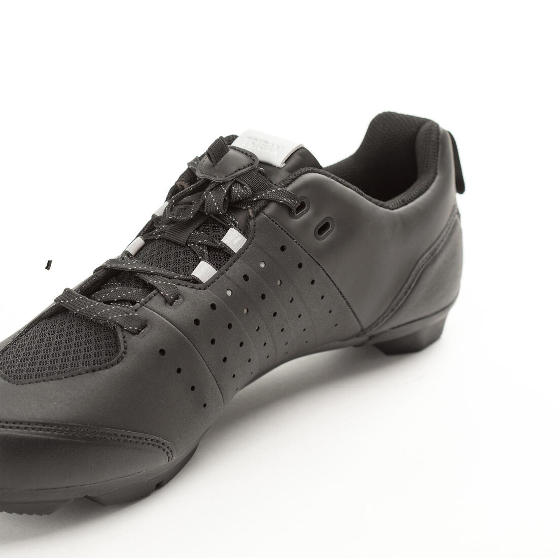 Chaussures velo a lacets spd gravel 500 noire