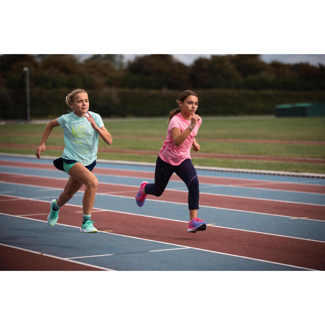 T-shirt de running respirant Fille - KIPRUN DRY+ 500 pastel
