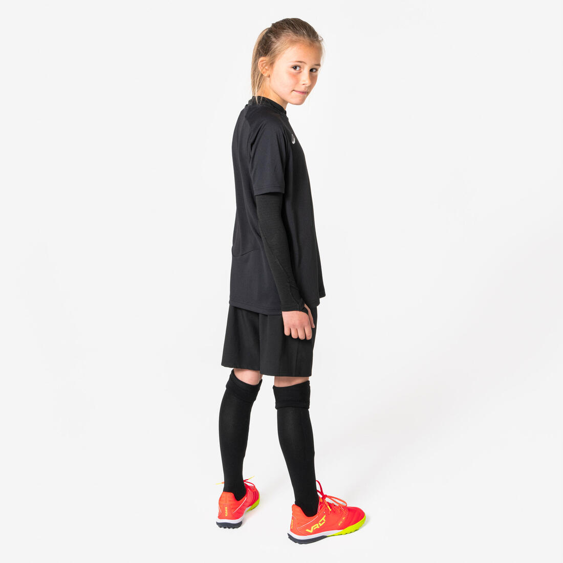 Sous-maillot de foot thermique seamless manches longues enfant, Keepdry noir