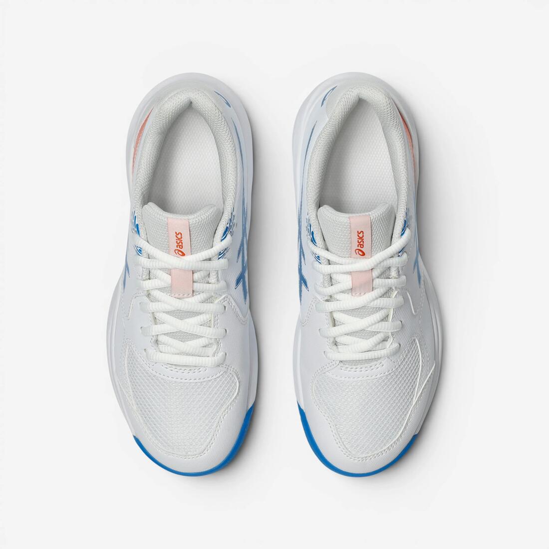 Chaussures de tennis multicourt à lacets enfant, Asics Gel Dedicate 9 GS blanc