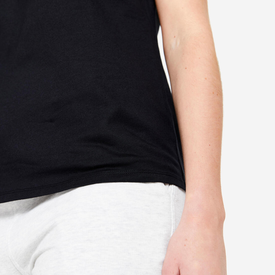 Tee-shirt en coton col rond femme