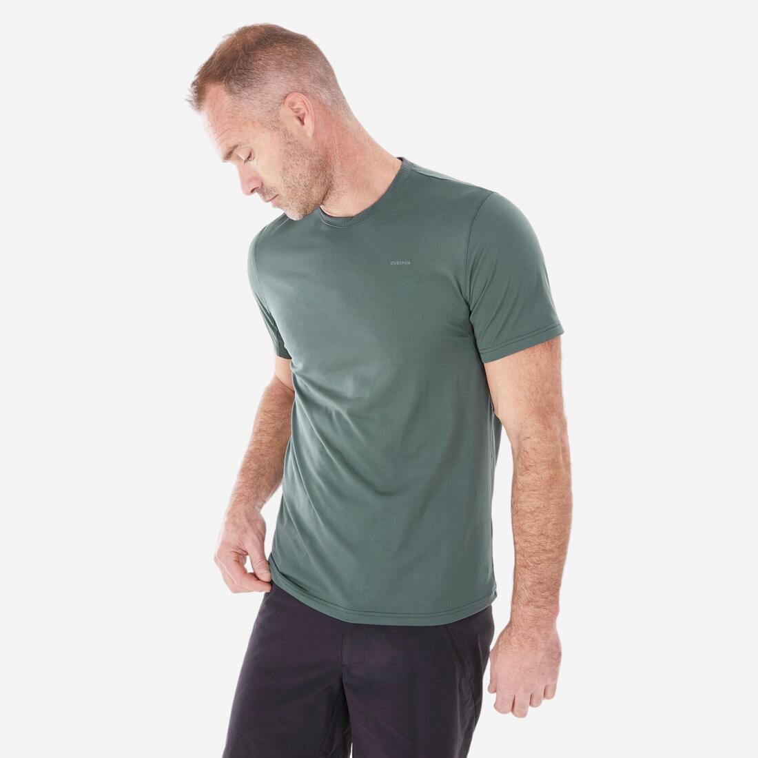 T-shirt de randonnée manches courtes en synthétique - Homme- MH100