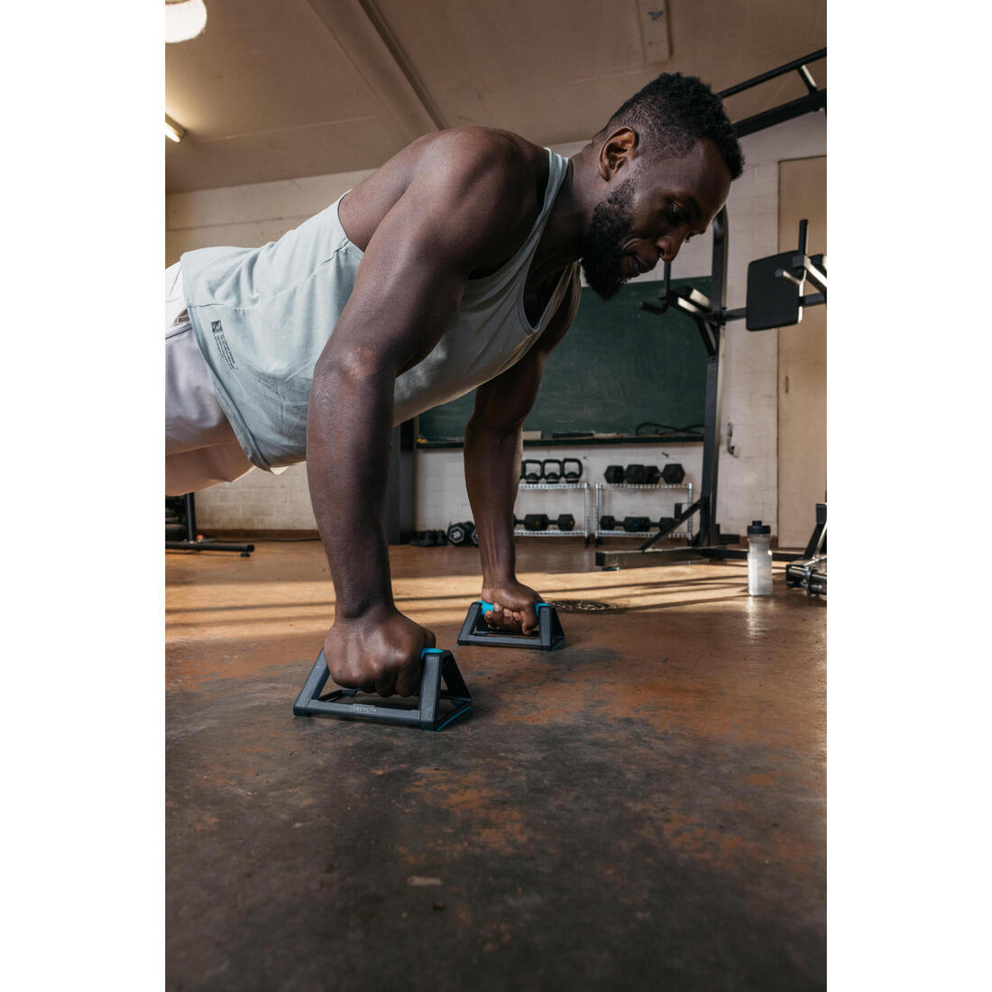 Poignées pour pompe - push up bars 500 bleu