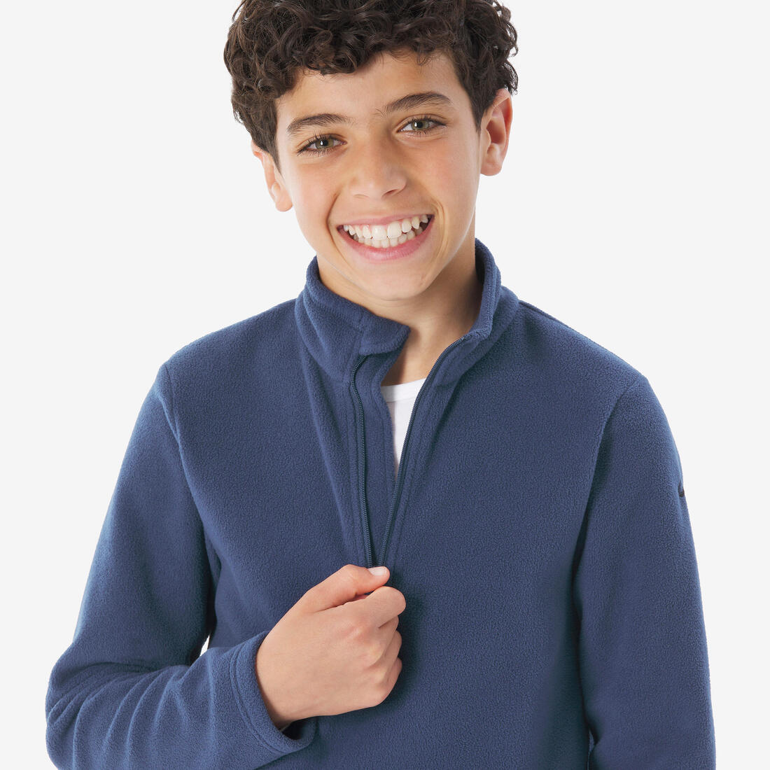 Polaire de randonnée enfant 7-15 ans, MH100 demi zip