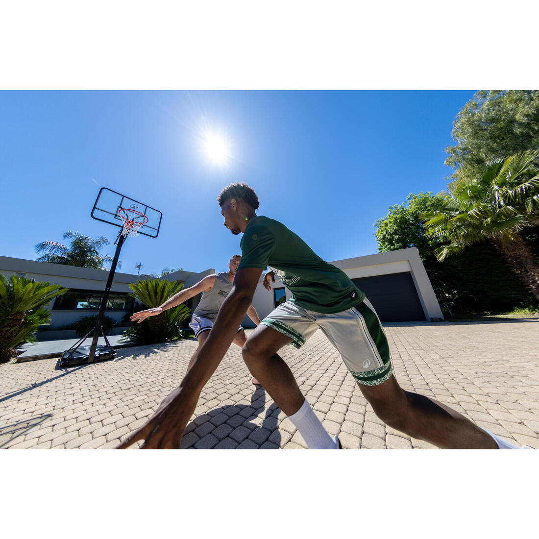 Panier basket sur pied déporté spécial dunk réglable 2,40 à 3,05 m, B700