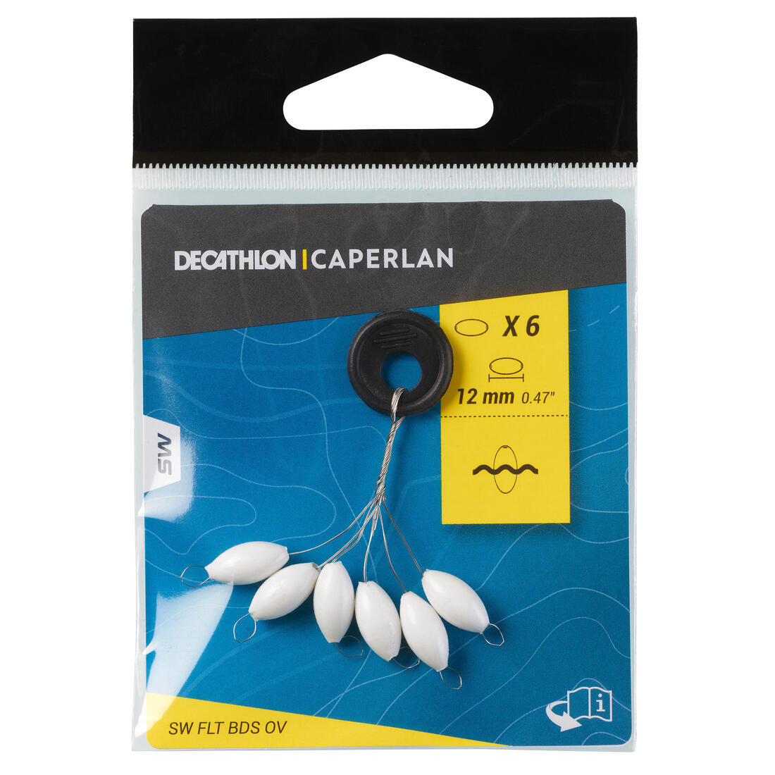 Perle flottante de pêche en surfcasting ovale 12mm