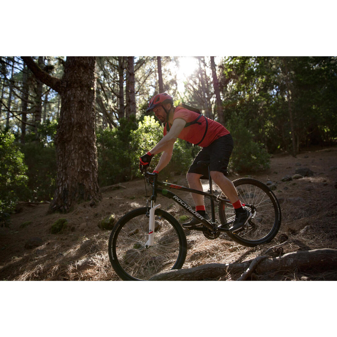MAILLOT MANCHES COURTES VTT ST 100 HOMME BLEU