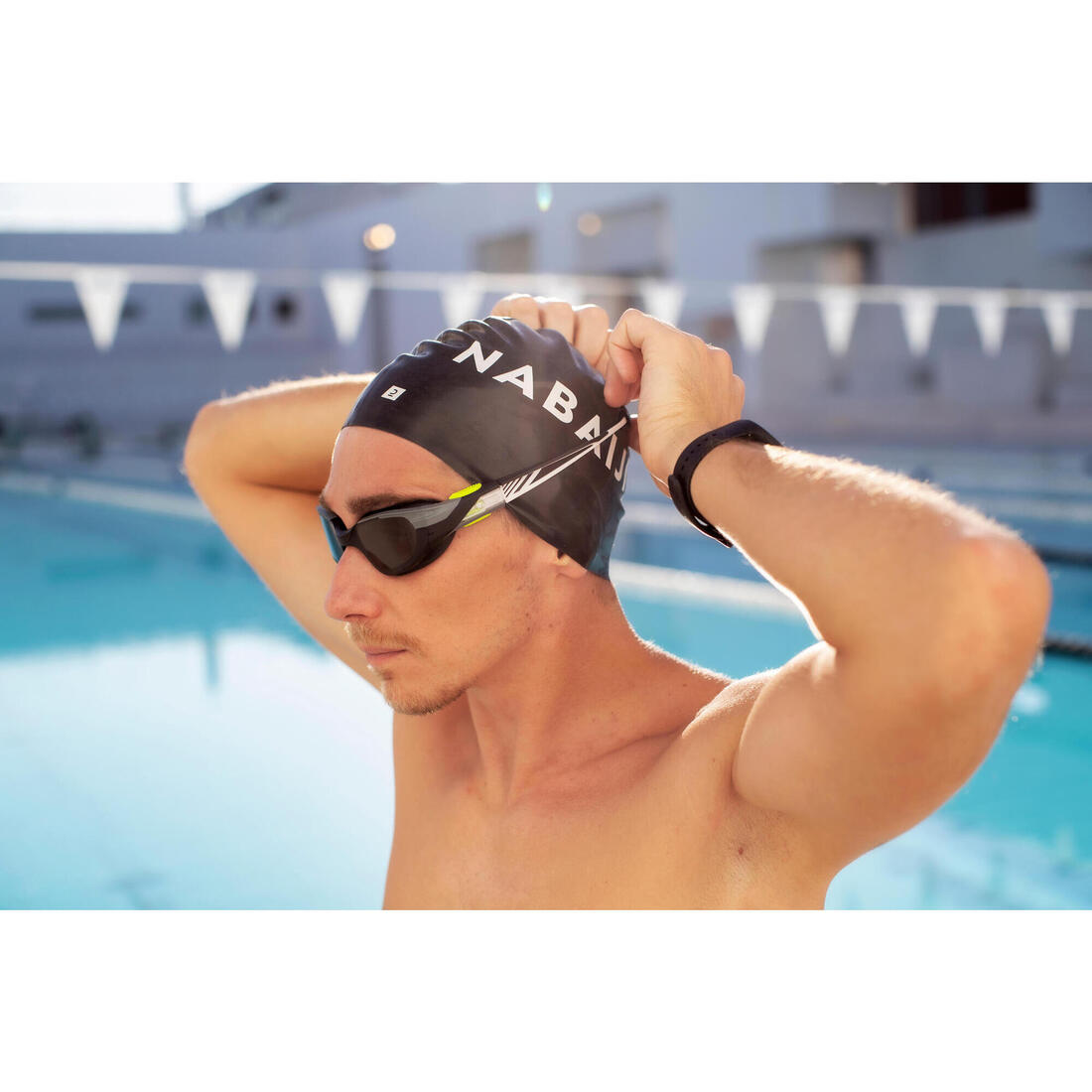 Lunettes De Natation TURN - Verres Miroirs - Taille Unique - Noir Blanc Rouge