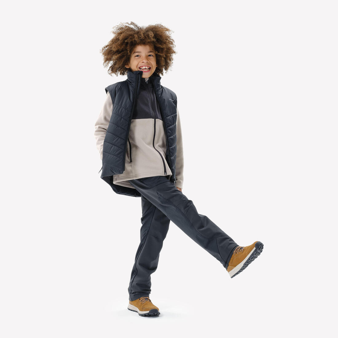 Doudoune sans manche de randonnée enfant 7-15 ans, MH500 noir