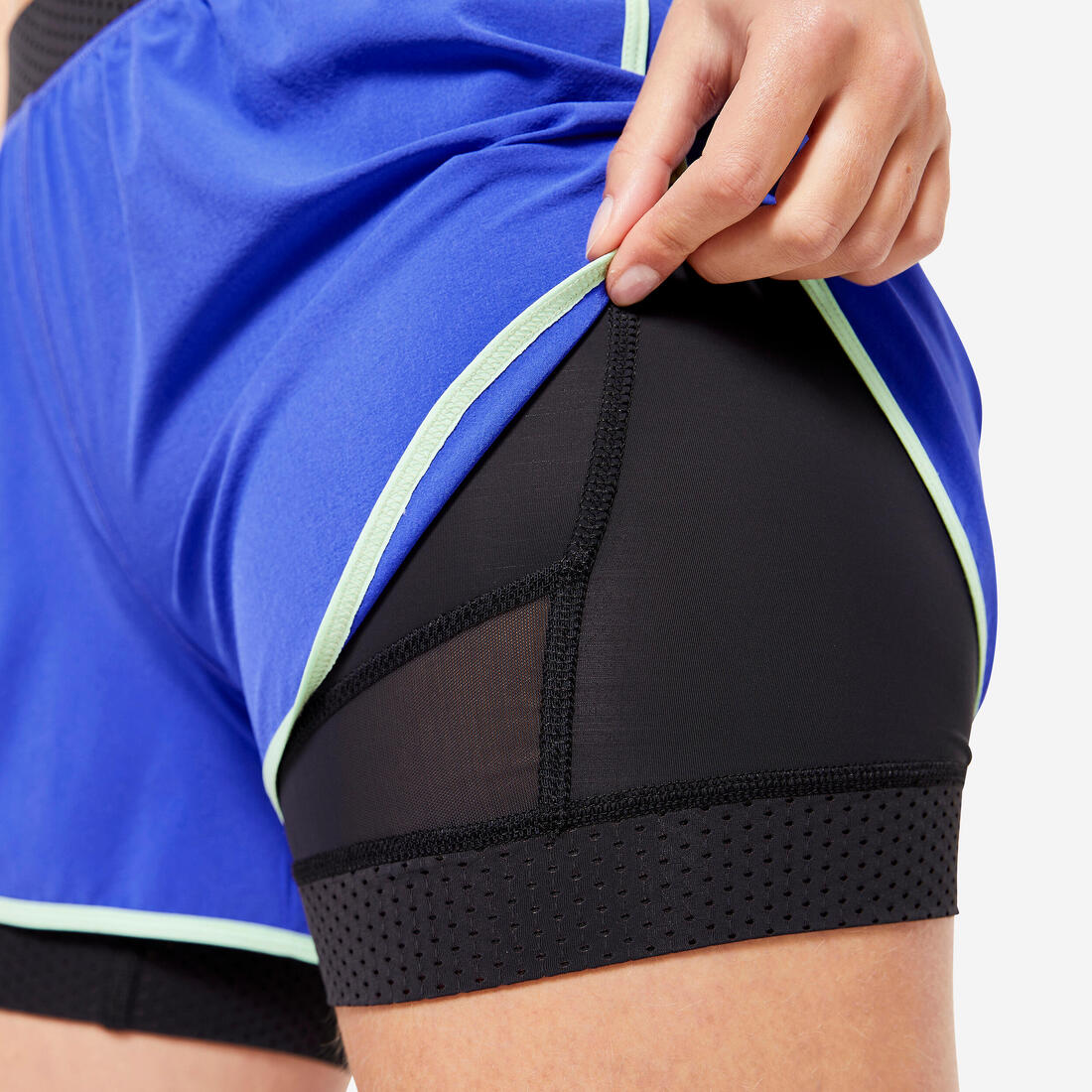 Short de fitness double couche femme