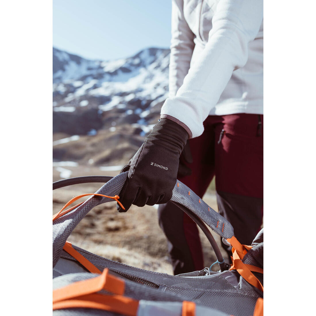 Gants tactiles et stretch de trekking montagne - MT500 noir - adulte
