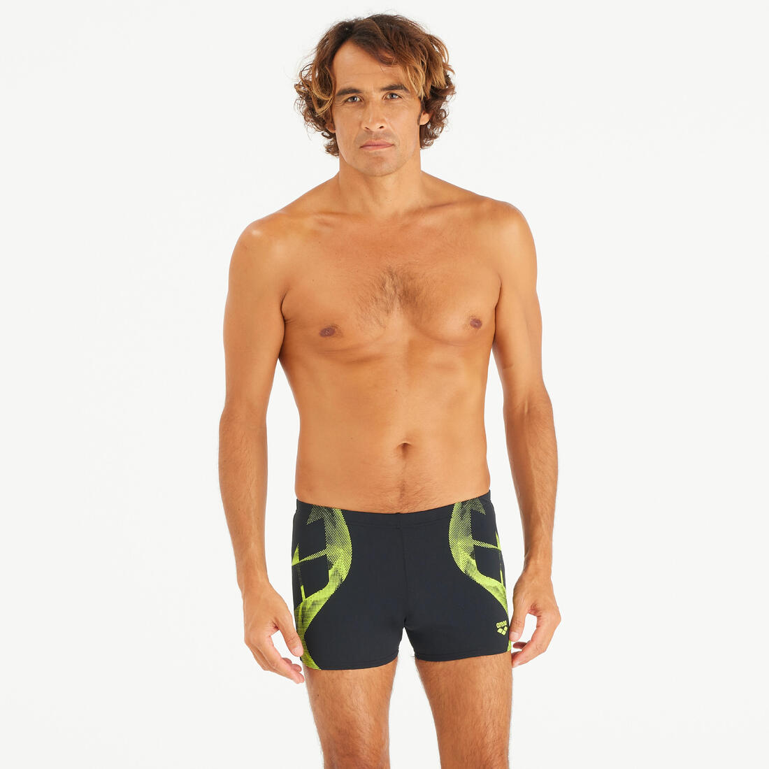 Maillot boxer de bain natation Homme - Arena noir artic vert