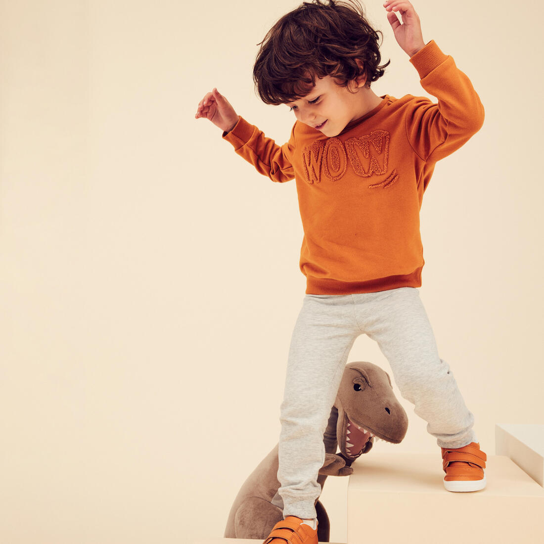Sweat decat'oons imprimé beige baby gym enfant