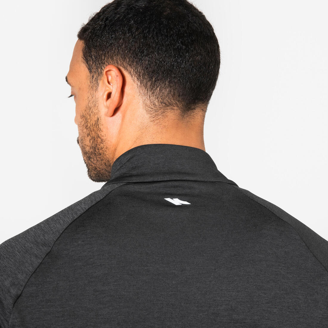 T-shirt manches longues demi zip chaud et respirant Homme, Kiprun Run 100