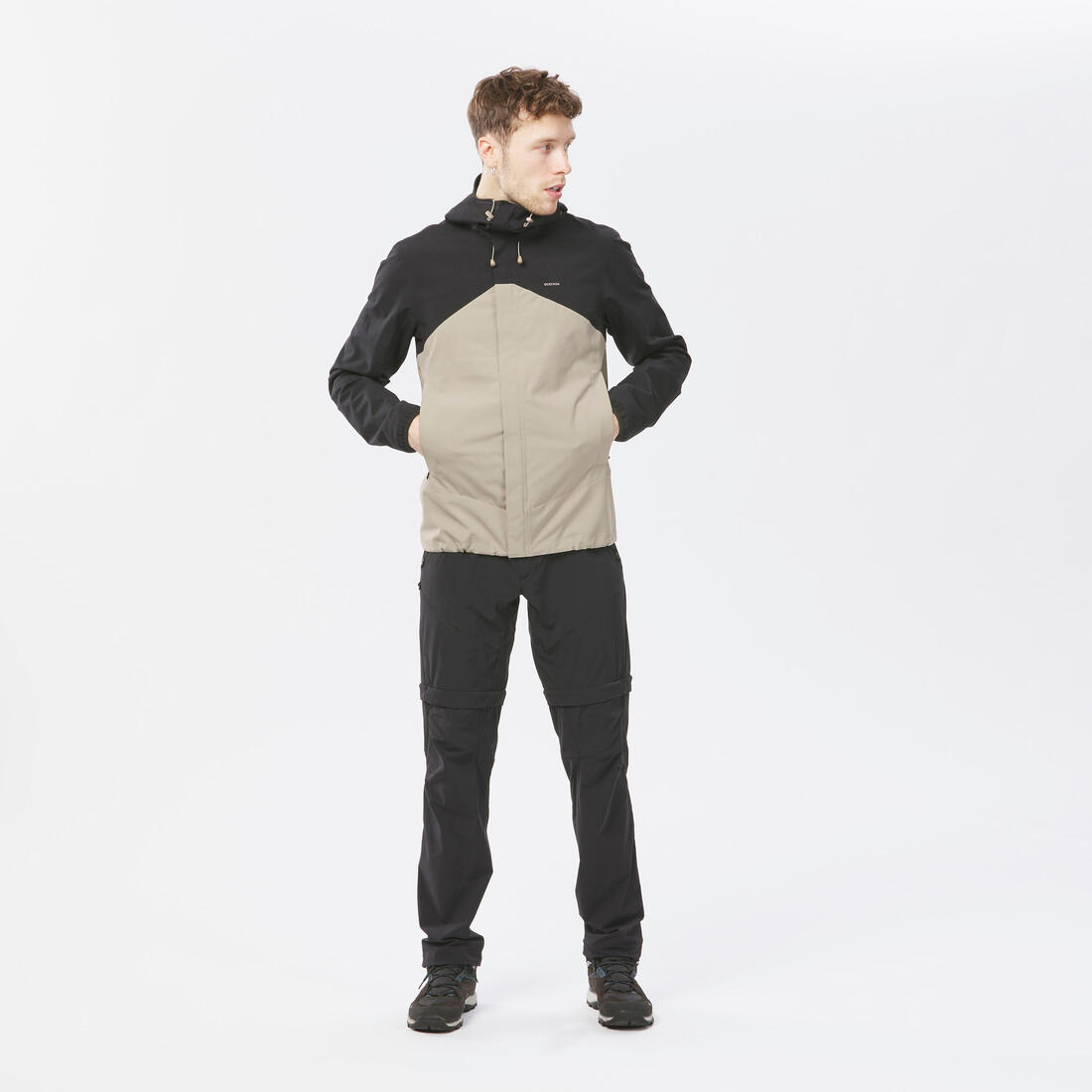 Veste de randonnée imperméable et légère homme, MH100 bleu foncé