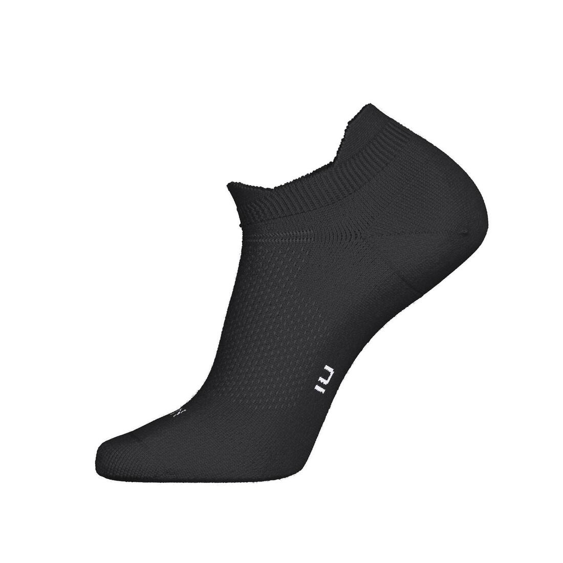 Lot de 2 paires de chaussettes de running RUN500 fines invisibles noires