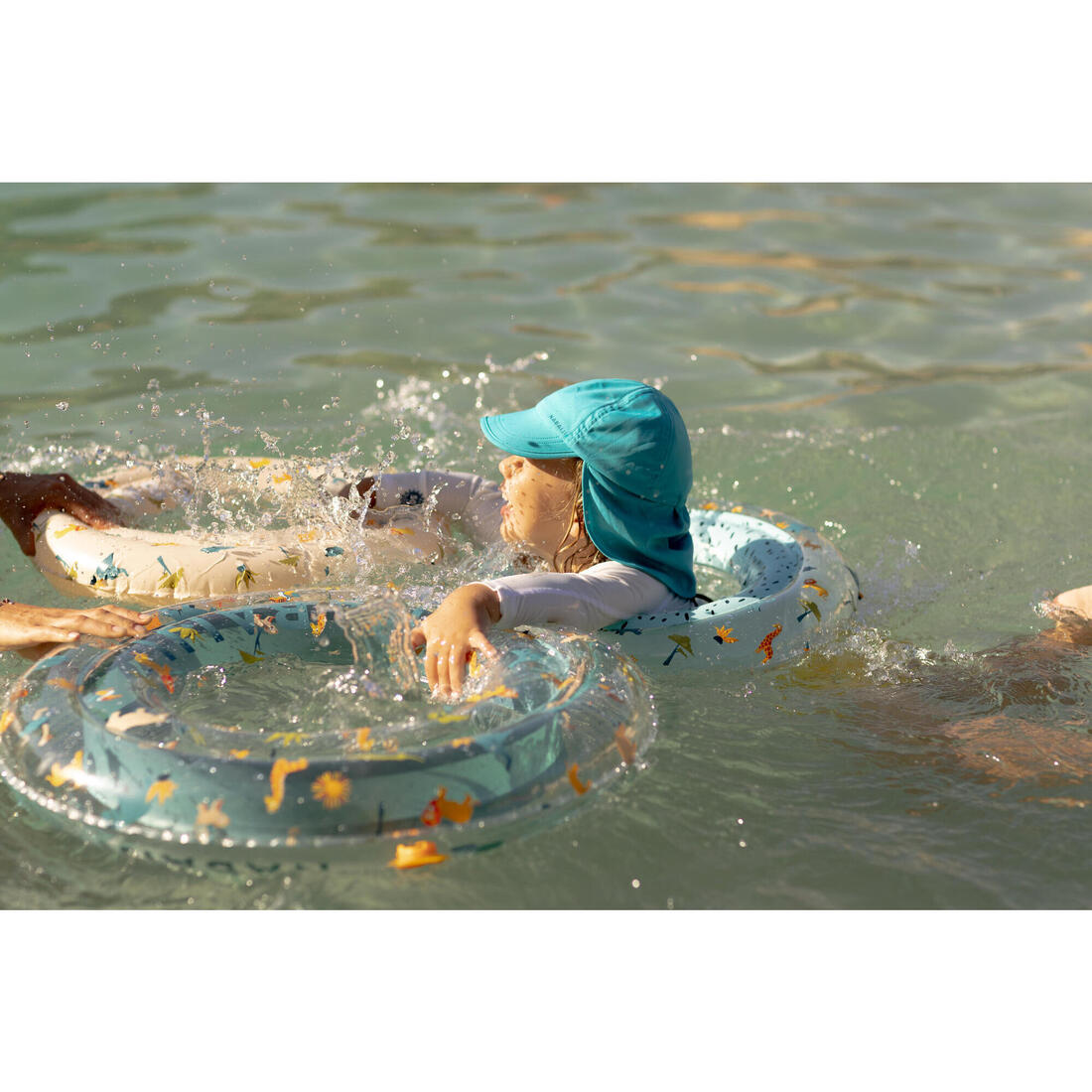 Bouée piscine gonflable 65 cm transparente savane