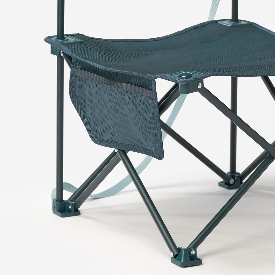 Chaise basse compacte de camping 100 bleue