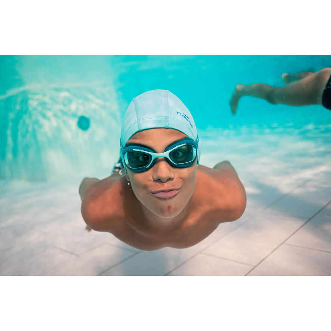 Lunettes De Natation XBASE - Verres Clairs - Taille Unique - Noir Bleu