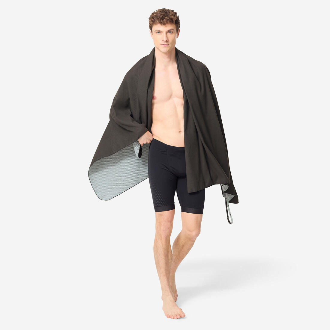 Serviette de bain microfibre à rayures taille XL 110 x 175 cm