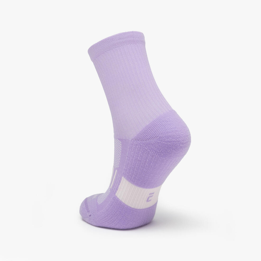 Lotx2 de chaussettes running confort enfant - kiprun 500 mid mauve et rayé