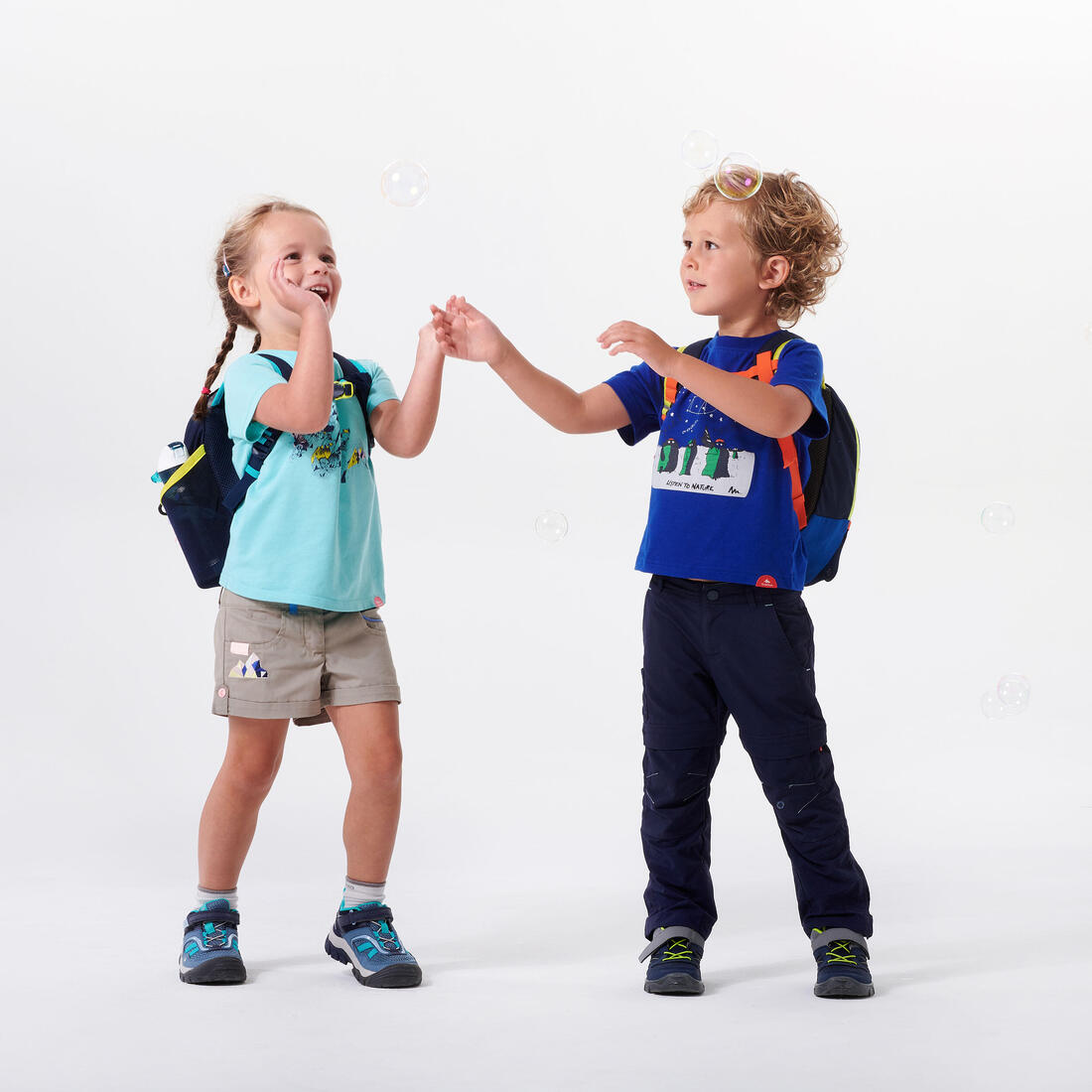 Chaussures de randonnée enfant avec scratch - NH100 bleu - 24 à 34