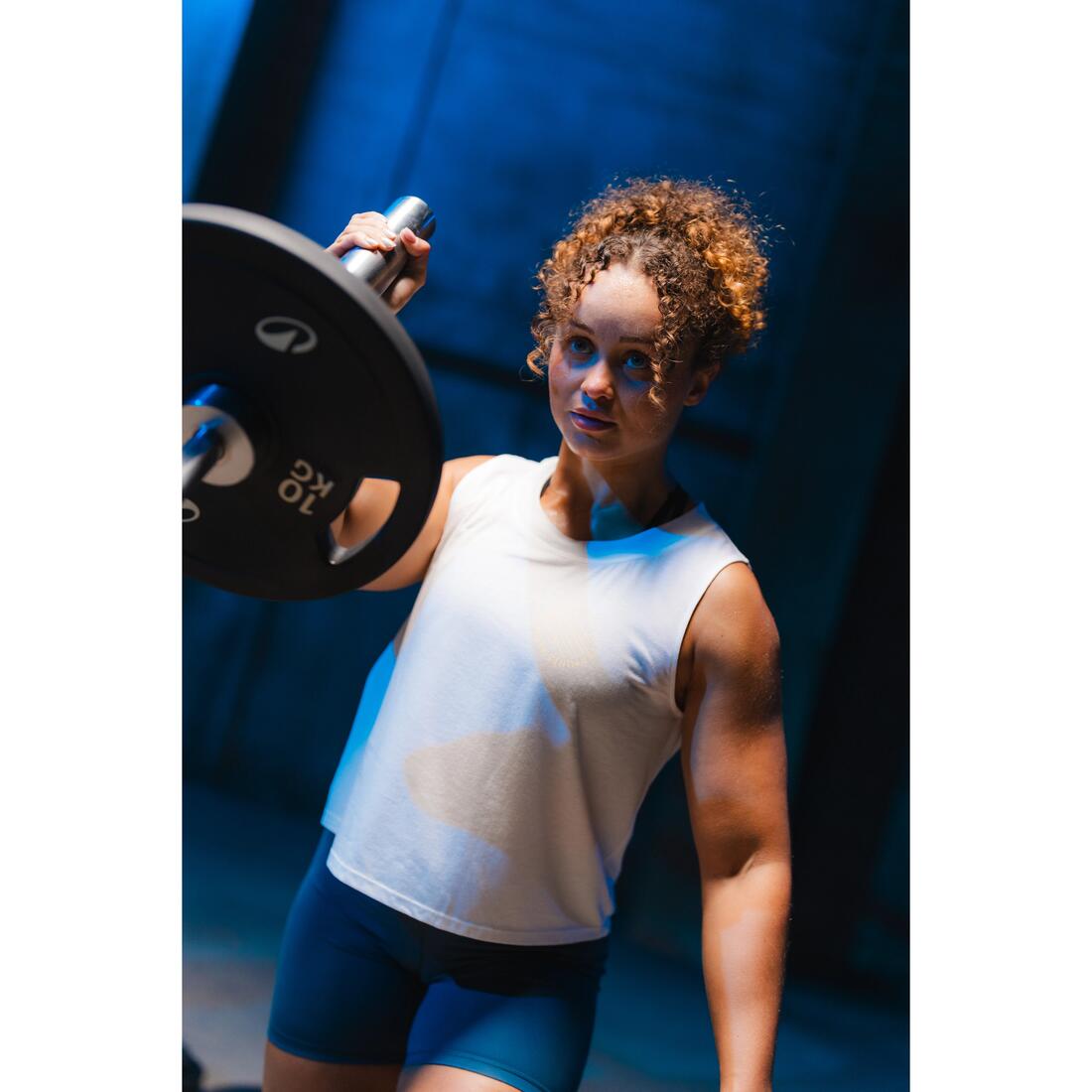 Débardeur de crosstraining léger femme, blanc