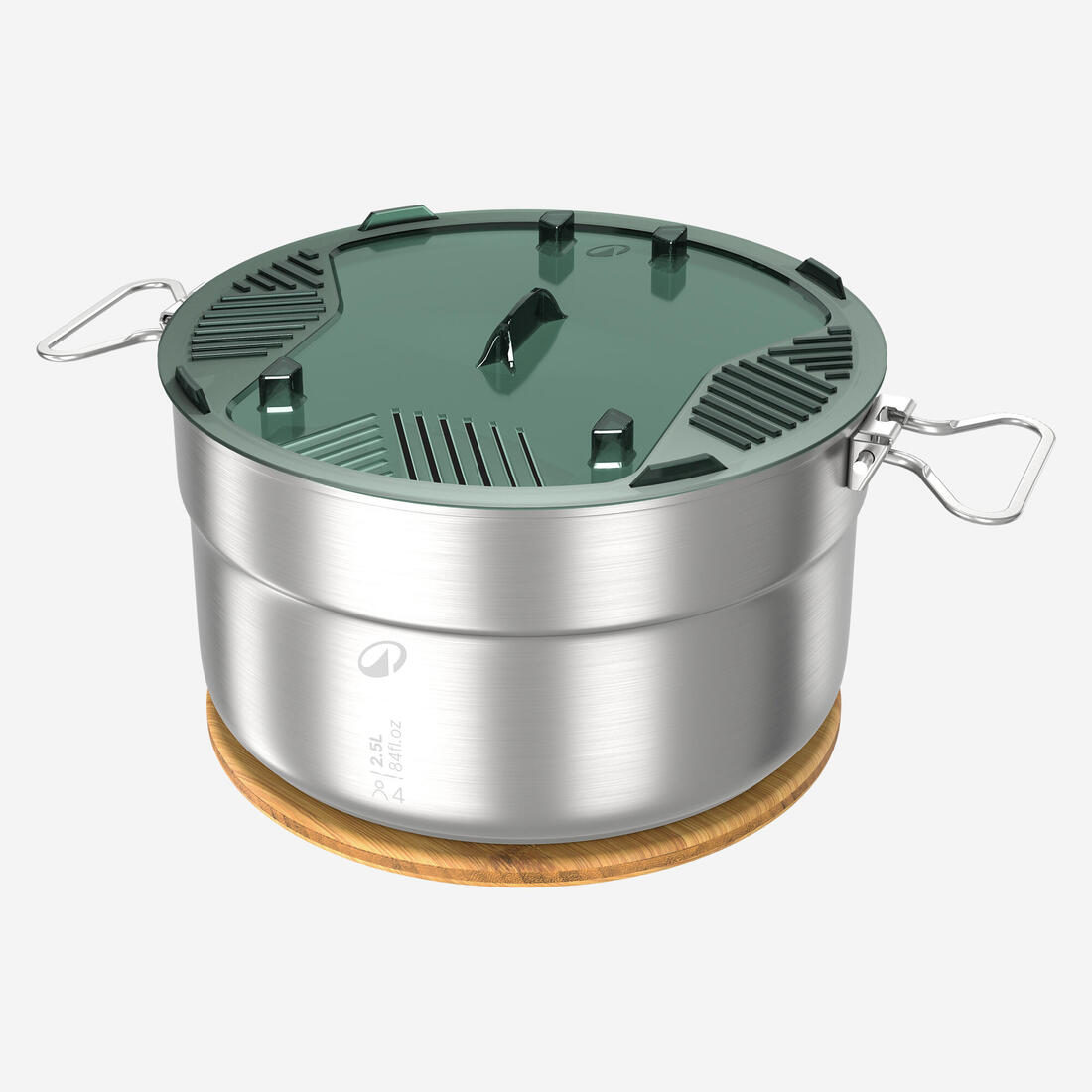 Popote 4 personnes de camping en acier inox + anti-adhésif