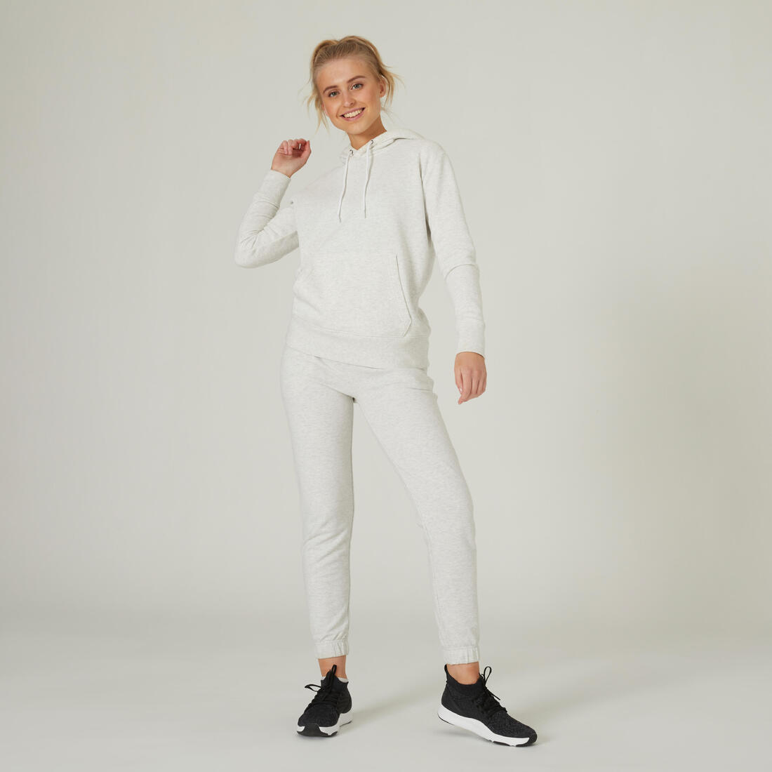 Sweat à capuche en coton fitness femme