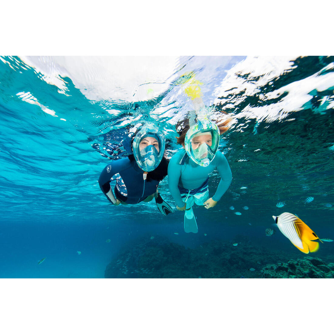 Masque snorkeling surface easybreath + avec valve acoustique > 10 ans - jungl