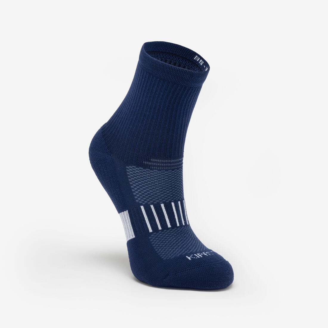 Lotx2 de chaussettes running confort enfant - kiprun 500 mid mauve et rayé