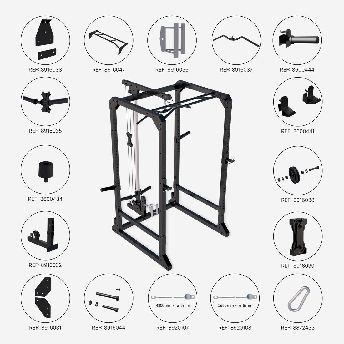 Cage de musculation polyvalente, Power rack 900