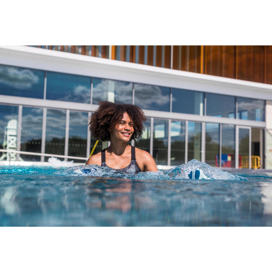 Paire d'haltères aquatiques Pullpush flower L Aquagym blanc bleu