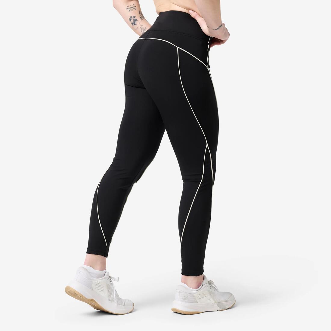 Legging taille haute femme, noir et
