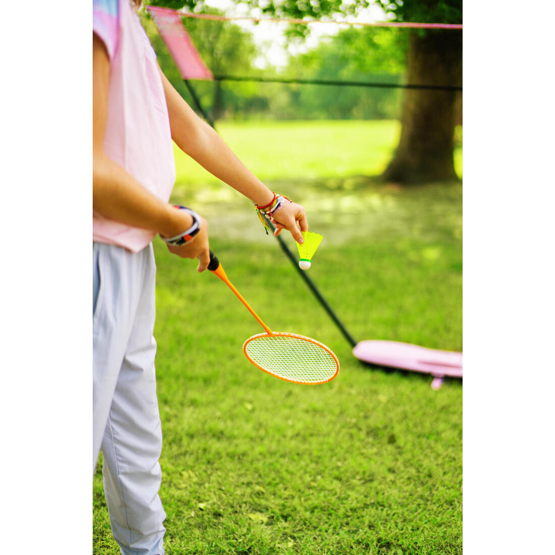 Set Raquettes de Badminton de Loisir Adulte Discover BR100Ad - Turquoise/Orange