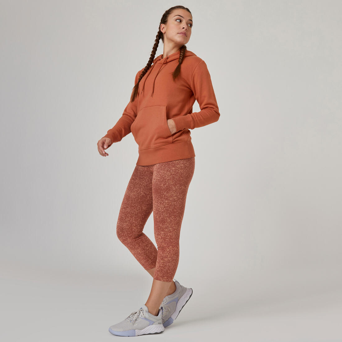 Sweat à capuche en coton fitness femme