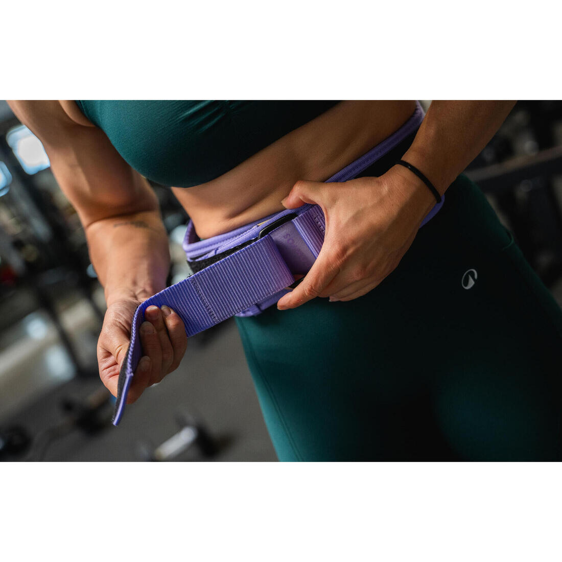 Ceinture lombaire de musculation double système de fermeture - mauve