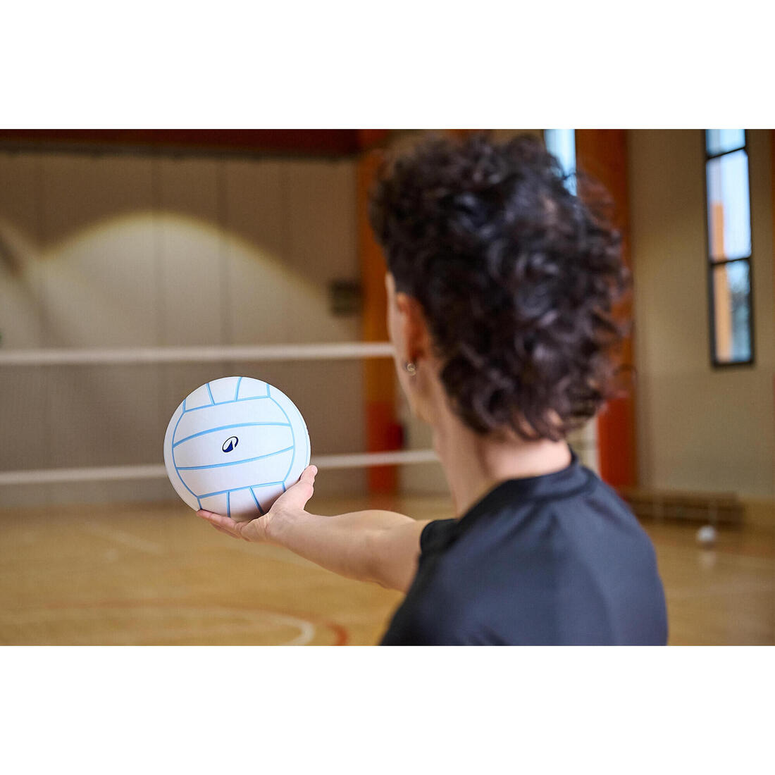 Ballon de volley-ball V500 gris, bleu et