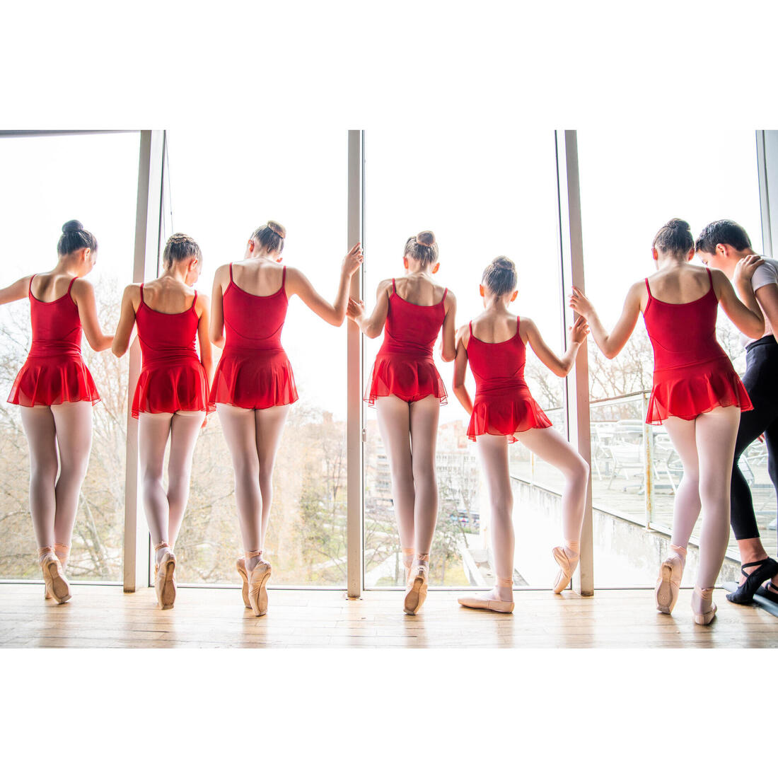 Tunique de danse classique fille corail.