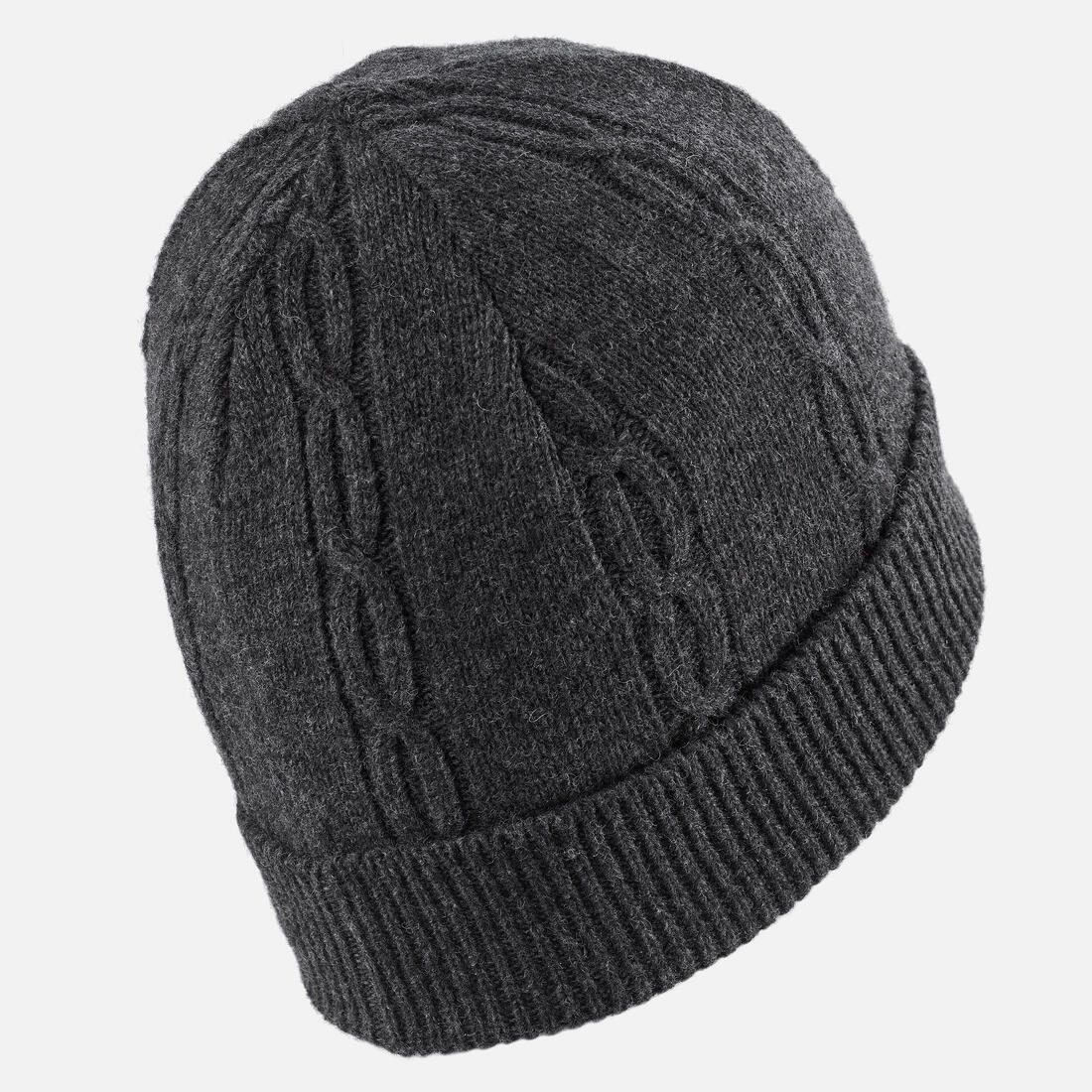 Bonnet de ski torsade laine adulte - gris
