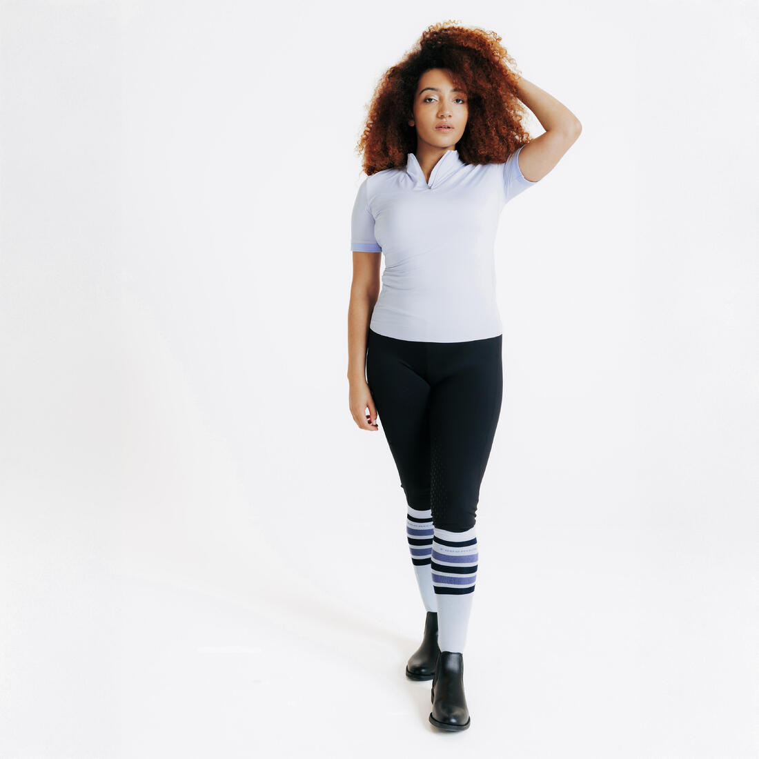 Legging équitation full grip Femme - 500 marine