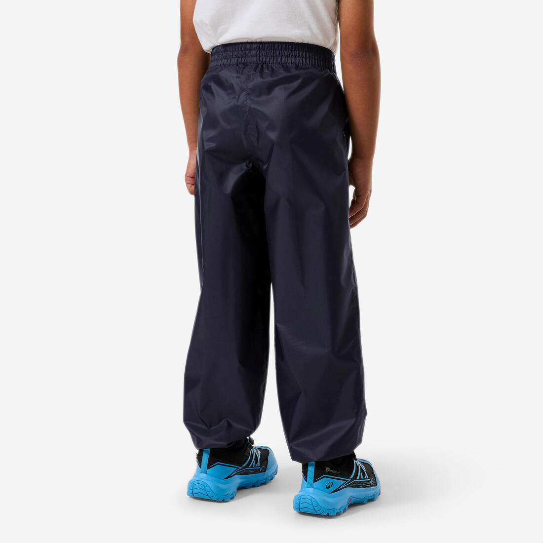 Surpantalon de randonnée imperméable enfant 2-6 ans, MH100 bleu noir