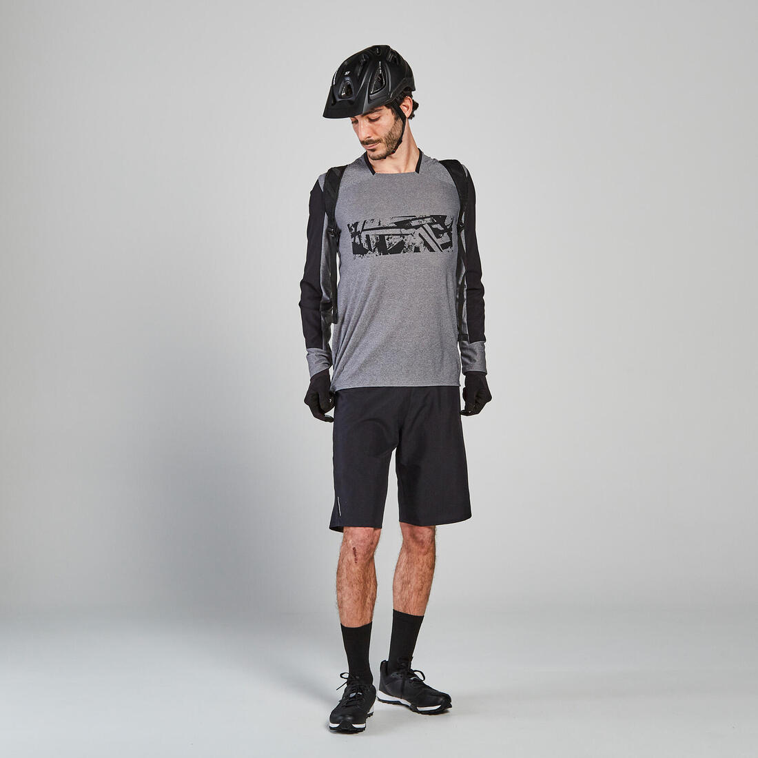 Maillot manches longues velo vtt expl 100 gris